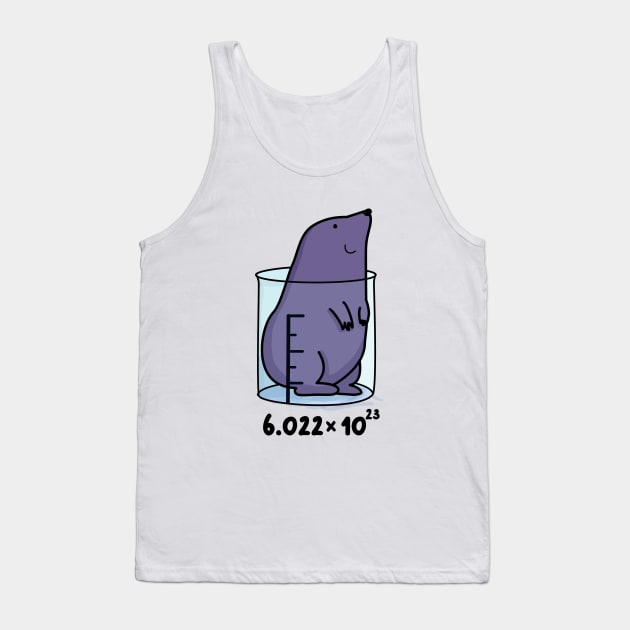 One Mole Cute Funny Chemistry Mole Tank Top by punnybone